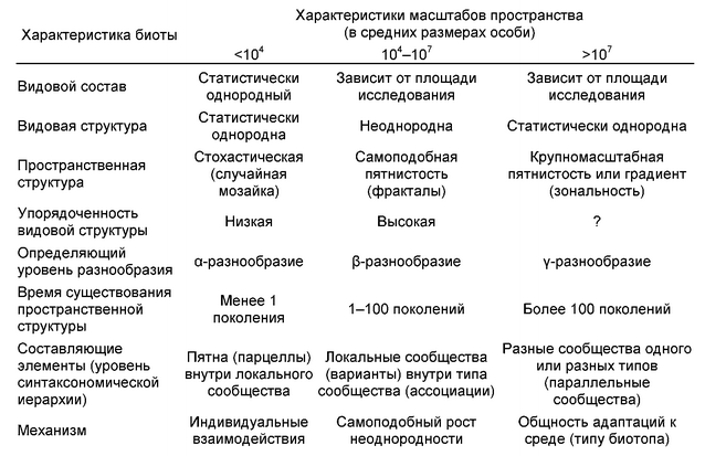 При дальнейшем увеличении масштаба видовая структура вновь становится однородной,