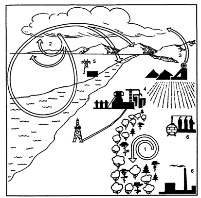 Рис. 12.52. Геохимия ноосферы (по Д. И. Перельману, 1973)